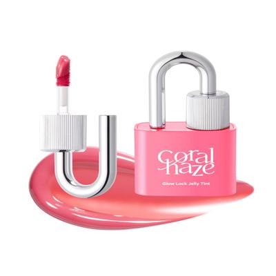 CORALHAZE Glow Lock Jelly Tint 102 Candy, Hydrating Water Glow Lip Stain, Non-Sticky Juicy Gloss, Long Lasting Glass Shine & Dewy Finish, Lightweight Moisturizing Lip Care, Korean Makeup