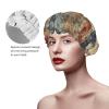 Abstract Granite Shower Cap For Women Reusable Double Layers Bathing Bath Cap Hair Caps Waterproof Elastic Band Ladies Spa Salon Shower Hat Hair Caps view 4