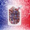 Holographic Face Glitter Gel Body Shimmer Makeup for for Hair, Face, Clavicle, Arm, Nail, Eyeshadow, Long Lasting Waterproof Mermaid Sequins Party Glitter for Rave Festival (USA Pride Body Glitter) view 1