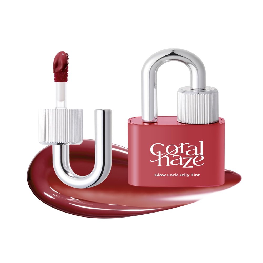 CORALHAZE Glow Lock Jelly Tint 110 Chilling, Hydrating Water Glow Lip Stain, Non-Sticky Juicy Gloss, Long Lasting Glass Shine & Dewy Finish, Lightweight Moisturizing Lip Care, Korean Makeup
