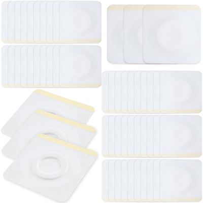 Winsyison 50pcs Disposable Castor Oil Packs, Self-Adhesive Organic Cotton Belly Button Pads, Highly Absorbent Castor Oil Patches for Abdomen Knees Feet- White