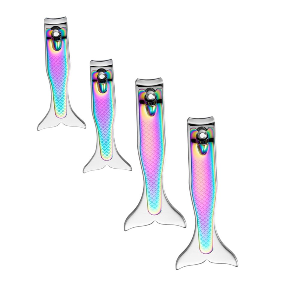 BAZEITFLOW 4pcs Men Nail Clippers Nail Scissors Trimmer File for Home Salon Use Stainless Steel