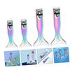 BAZEITFLOW 4pcs Men Nail Clippers Nail Scissors Trimmer File for Home Salon Use Stainless Steel view 4