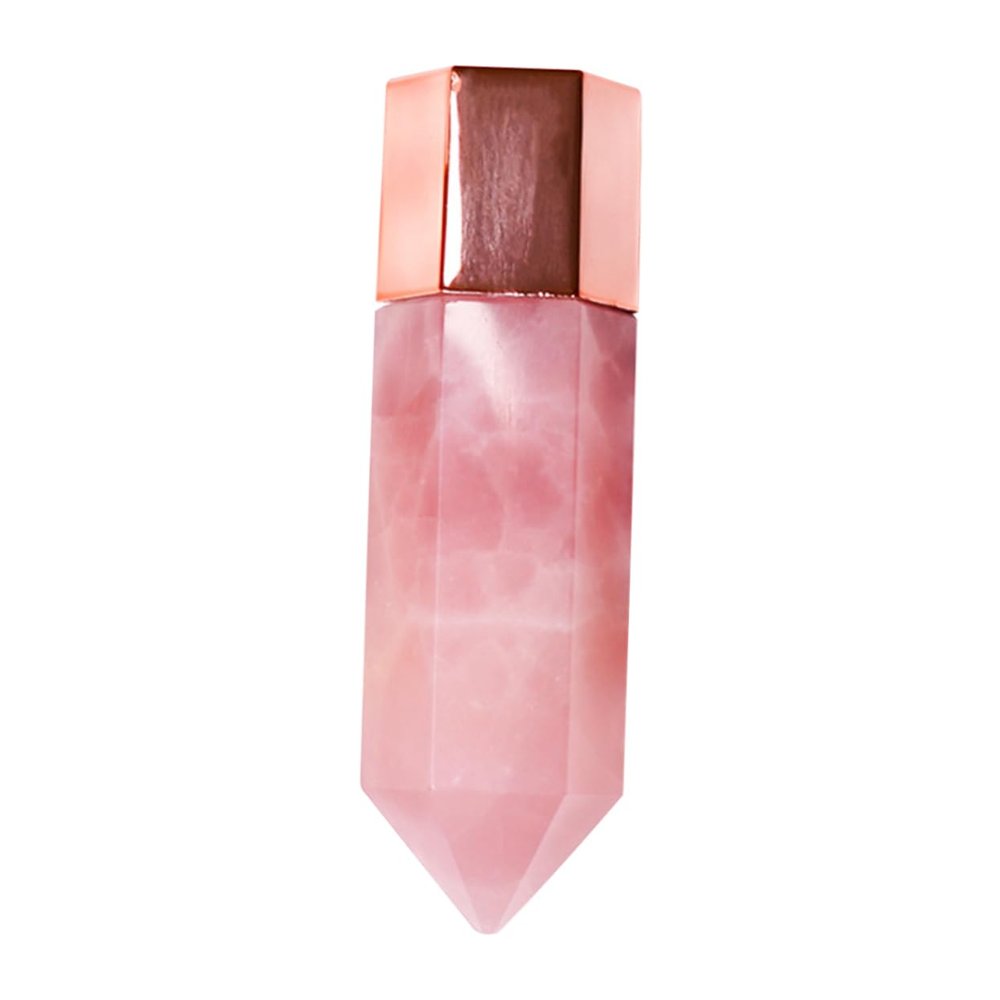 BAZEITFLOW 1pc Fine Oil Bottle Facial Massager Tool Rose Quartz Gua Board for Skincare and Face Beauty Essential Oil Diffuser for Improved Blood Circulation and Relaxation