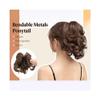 ZHONGCHENGWU Hair Buns, Adjustable Short Clip-In Ponytail with Voluminous Curls for Women Hairpieces For Women(Gold) view 4