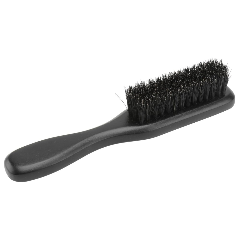 Vaguelly 1pc Handle Beard Brush Bristle Ergonomic Design for Men Grooming for Beard Types Practical Black