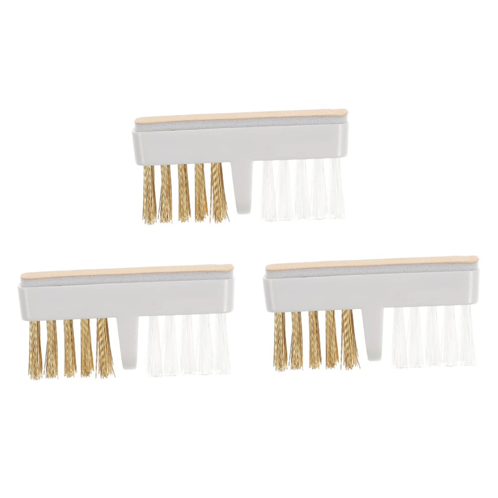 BAZEITFLOW 3pcs Copper Wire Nail Drill Cleaning Brush for Manicure Lightweight and Compact Nail Bit Cleaners for Salon Use