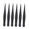 PartyKindom 6pcs Eyelash Tweezers Stainless Steel Beauty Tweezers for Makeup Ergonomic Design for Eyelash Grafting and Personal Grooming view 1