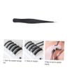 PartyKindom 6pcs Eyelash Tweezers Stainless Steel Beauty Tweezers for Makeup Ergonomic Design for Eyelash Grafting and Personal Grooming view 3