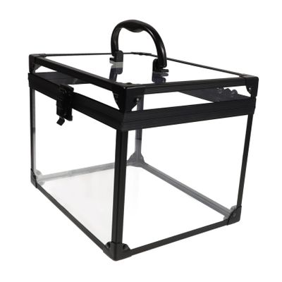 FOMIYES Portable Lockable Jewelry Organizer and Transparent Makeup Storage Box for Travel Clear Crown Case with Padlock and Keys for Vanity Bathroom and Dresser Use