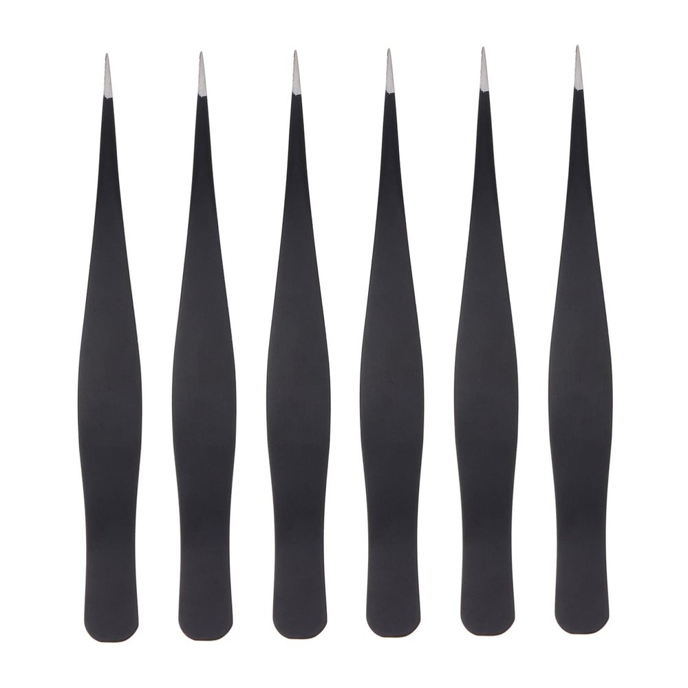 BAZEITFLOW 6pcs False Eyelashes Tweezers Eyebrow Shaper Spoolies for Eyelash Removal