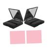 HONMEET 2sets Oil Absorbing Blotting Paper Mirror Case and Puff for Oily Skin Compact Makeup Touch-up Sheets Gentle Facial Cleaning Tissues view 1