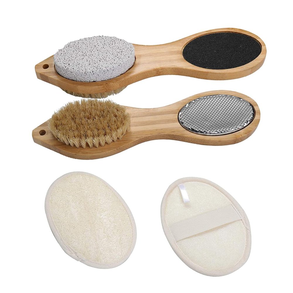 Happyyami 1set Foot Care Pumice Stone Household Foot Massager Pedicure Supplies Scrub Metatarsal Pads Portable Easy to Use