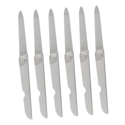BIUDECO 6pcs Foldable Nail File Professional Stainless Steel Nail Clippers for Manicure Pedicure Compact Design for Home Travel Use