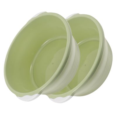 Beatifufu 2pcs Foot Soak Basin Plastic Washbasin for Sink Shampoo Bowl Pedicure Bowl No Plumbing Enamel Wash Basin Large