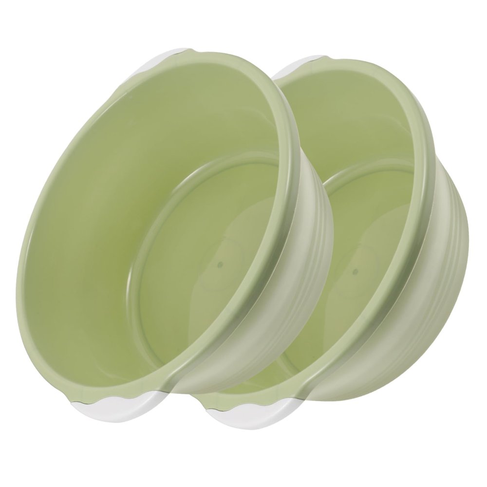 Beatifufu 2pcs Foot Soak Basin Plastic Washbasin for Sink Shampoo Bowl Pedicure Bowl No Plumbing Enamel Wash Basin Large