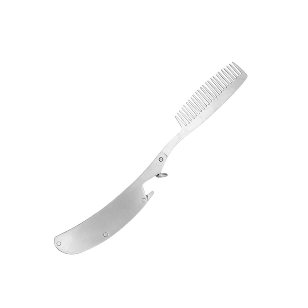 VICASKY Stainless Steel Beard Comb Mustache Brush for Men Beard Combs for Men Folding Design