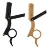 Gogogmee 2pcs Manual Beard Shaver Straight Razor Finger Razor for Safe Shaving of Beard and Eyebrows Ergonomic Design No Cutting Tool for Men Grooming Needs Gold Black view 1