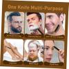 Gogogmee 2pcs Manual Beard Shaver Straight Razor Finger Razor for Safe Shaving of Beard and Eyebrows Ergonomic Design No Cutting Tool for Men Grooming Needs Gold Black view 2
