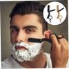 Gogogmee 2pcs Manual Beard Shaver Straight Razor Finger Razor for Safe Shaving of Beard and Eyebrows Ergonomic Design No Cutting Tool for Men Grooming Needs Gold Black view 3