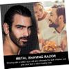 Gogogmee 2pcs Manual Beard Shaver Straight Razor Finger Razor for Safe Shaving of Beard and Eyebrows Ergonomic Design No Cutting Tool for Men Grooming Needs Gold Black view 4