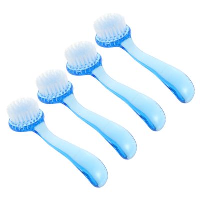 Beatifufu 4pcs Deep Pore Scrub Face Cleaning Brush for Men Women Gentle Exfoliator Flexible Bristles Ergonomic Handle Random Colors for Wet Dry Use