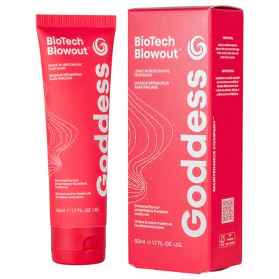 Goddess Maintenance Company Biotech Blowout Leave-In Restorative Hair Mask, Heat Protectant for Hair & Strengthening Treatment for Frizz-Free Volume, Repairs & Shields Up to 450 F, 1.7 Fl Oz