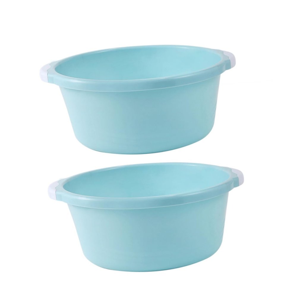 Beatifufu 2pcs Plastic Foot Wash Basin Large Foot Basin for Soaking Home Bathroom Wash Bowl Simple Face Bowl