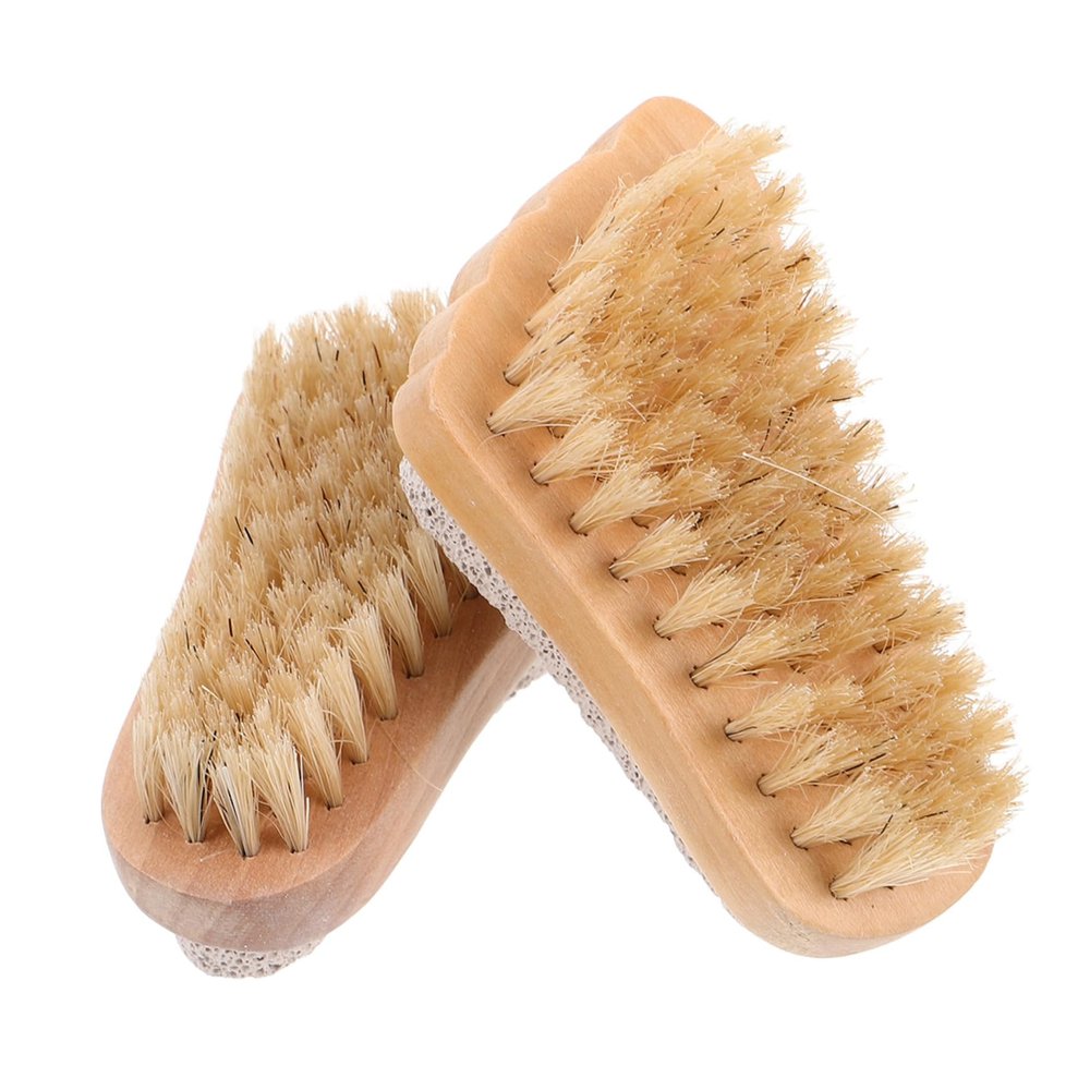 BIUDECO 2pcs Handle Pumice Stone Foot Scrubber Brush for Wet and Dry Exfoliation Dead Skin Removal and Foot Care Comfortable Grip Portable Design
