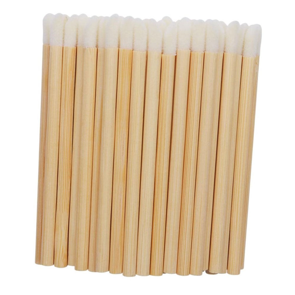 FOYTOKI 100pcs Lipstick Brush Applicator Disposable Lip Brush Lipstick Applicator Sticks Portable Makeup Tools for Women Girls