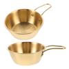 HAPINARY 2pcs Stainless Steel Shaving Foam Bowl Ergonomic Handle Delicate Small Bowl for Wet Shaving view 1