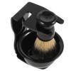 Ipetboom 1set Elegant Shaving Kit Nylon Bristle Brush Shaving Bowl and Stand for Men Essential Accessories for Smooth view 1