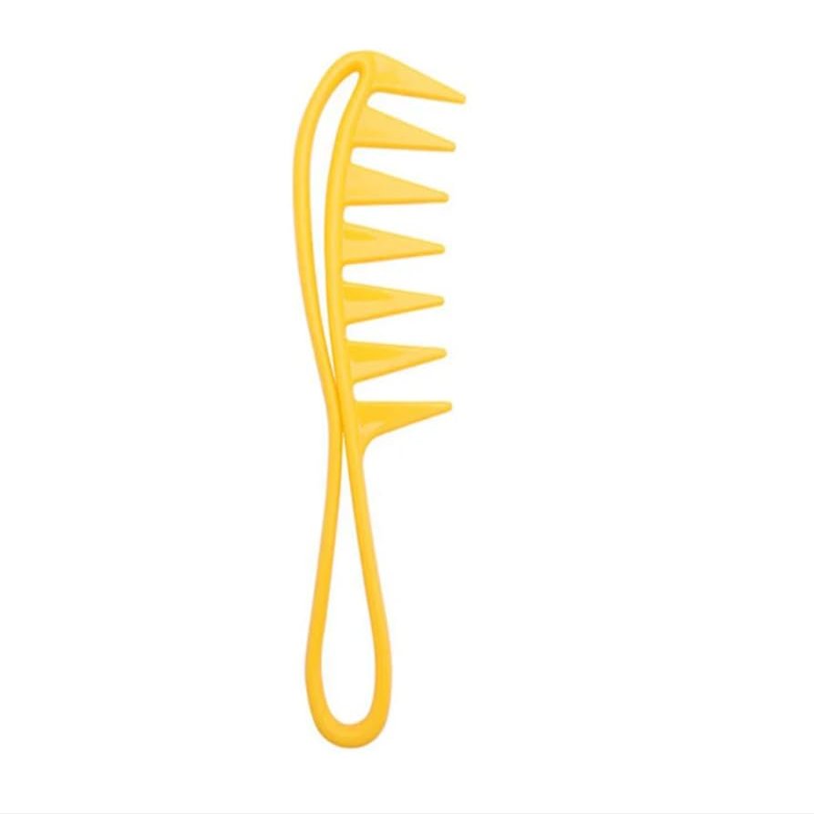 185x55mm Men Comb Wide Tooth Shark Plastic Clipper Curling Home Hairdressing Comb Barber Stlying Tools,Yellow,185x55mm