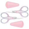 2 Pcs Pink Eyebrow Scissors for Women Small Scissors 3.67 Inch Professional Cosmetic Lash Scissorses Trimming with Stainless Steel Straight Tip for Eyebrows Hair Nose Hai Beard view 1