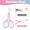2 Pcs Pink Eyebrow Scissors for Women Small Scissors 3.67 Inch Professional Cosmetic Lash Scissorses Trimming with Stainless Steel Straight Tip for Eyebrows Hair Nose Hai Beard view 2