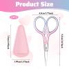 2 Pcs Pink Eyebrow Scissors for Women Small Scissors 3.67 Inch Professional Cosmetic Lash Scissorses Trimming with Stainless Steel Straight Tip for Eyebrows Hair Nose Hai Beard view 3