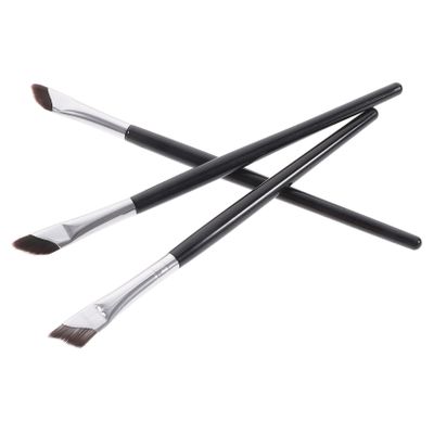 VICASKY 3pcs Sickle Eyeshadow Brush Set Angled Straight Brushes for Eyeliner Eyebrow Concealer for Makeup Artists Routine