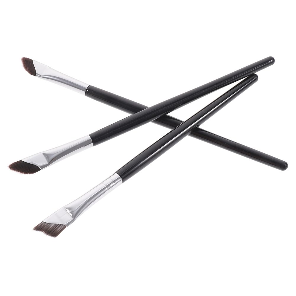 VICASKY 3pcs Sickle Eyeshadow Brush Set Angled Straight Brushes for Eyeliner Eyebrow Concealer for Makeup Artists Routine
