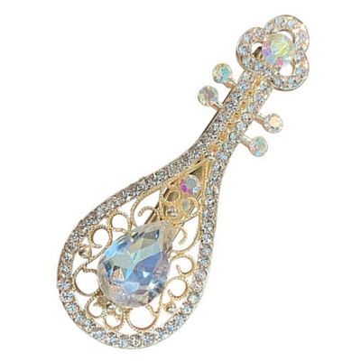 VICASKY Lute Shaped Vintage Hair Clip for Women and Girls Decorative Bling Hairpins for Styling Loose Hair Easy to Wear and Match Daily Outfits