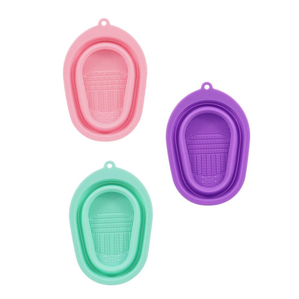 FRCOLOR 3pcs Silicone Brush Cleaning Mat Makeup Brush Cleaning Mat Cleaner Pad for Home Beauty Salon Use