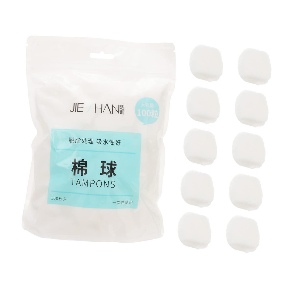FOMIYES 300pcs Cotton Balls for Makeup Removal Soft Absorbent Beauty Cotton for Salon Home Use Per Resealable Bag Total Made from Pure