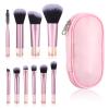10 Pcs Easy-Taken Travel Makeup Brushes Mini Makeup Brush Set Portable Travel Brush Set with Pack Suitable for Foundation Eye Shadow Lipstick Concealer Highlighting Shadow Contour Blush (Pink) view 1