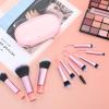 10 Pcs Easy-Taken Travel Makeup Brushes Mini Makeup Brush Set Portable Travel Brush Set with Pack Suitable for Foundation Eye Shadow Lipstick Concealer Highlighting Shadow Contour Blush (Pink) view 2