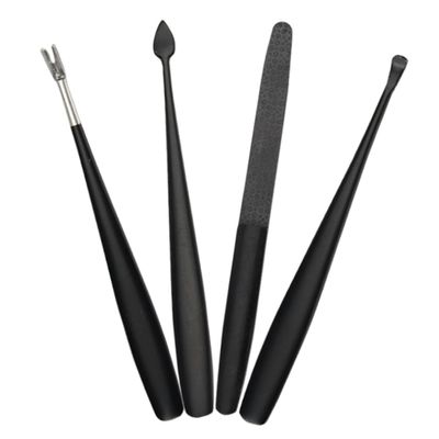 HAPINARY Stainless Steel Cuticle Trimmer Nail Care Kit with Dead Skin Fork Pusher and Nail File for Manicure and Pedicure for Sensitive Skin