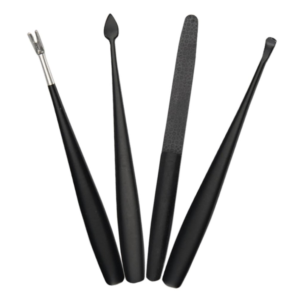 HAPINARY Stainless Steel Cuticle Trimmer Nail Care Kit with Dead Skin Fork Pusher and Nail File for Manicure and Pedicure for Sensitive Skin