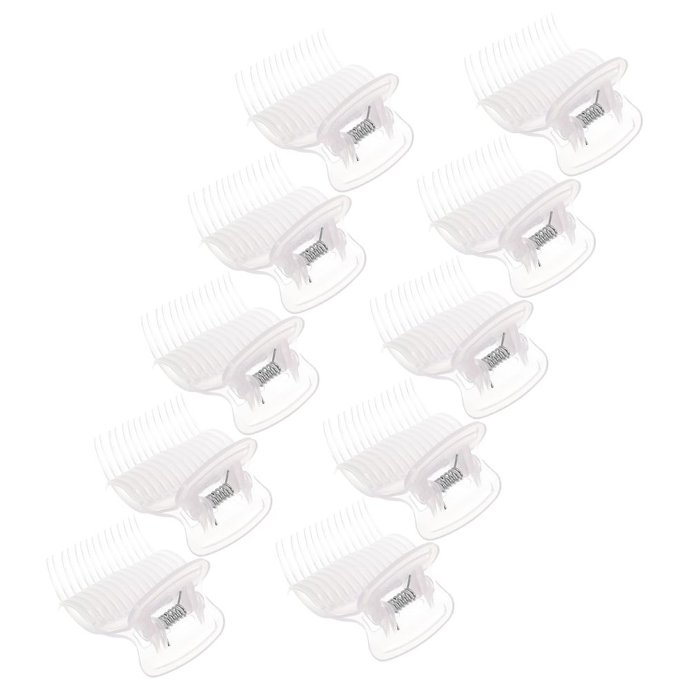 Healeved 10Pcs Hot Roller Clips Heat-resistant Curler Claw Clamps Transparent Design for Hair Dyeing Perming and Styling Abs Material with Strong Load-bearing Capacity