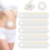 Qianyu 50 Pcs Disposable Castor Oil Pack Wrap Belly Button Self-Adhesive Castor Belly Button Wrap Pad Highly Absorbent Spunlace Cloth Organic Cover Compress Patch Oil Not Included No Wash view 1