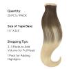 HOTBANANA Tape in Hair Extensions, 24 Inch 20pcs 50g Ash Brown to Platinum Blonde Remy Tape in Real Human Hair Extensions Straight view 2