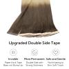 HOTBANANA Tape in Hair Extensions, 24 Inch 20pcs 50g Ash Brown to Platinum Blonde Remy Tape in Real Human Hair Extensions Straight view 3