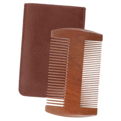 Didiseaon Four-sided Beard Comb with -static Properties for Smooth Styling Includes Storage Bag Random Brown Style for Travel and Grooming